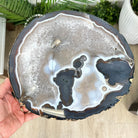 Natural Brazilian Agate Side Table on a black metal base, 22.25" tall #1305-0159 by Brazil Gems - Brazil GemsBrazil GemsNatural Brazilian Agate Side Table on a black metal base, 22.25" tall #1305-0159 by Brazil GemsTables: Side1305-0159