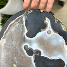 Natural Brazilian Agate Side Table on a black metal base, 22.25" tall #1305-0159 by Brazil Gems - Brazil GemsBrazil GemsNatural Brazilian Agate Side Table on a black metal base, 22.25" tall #1305-0159 by Brazil GemsTables: Side1305-0159