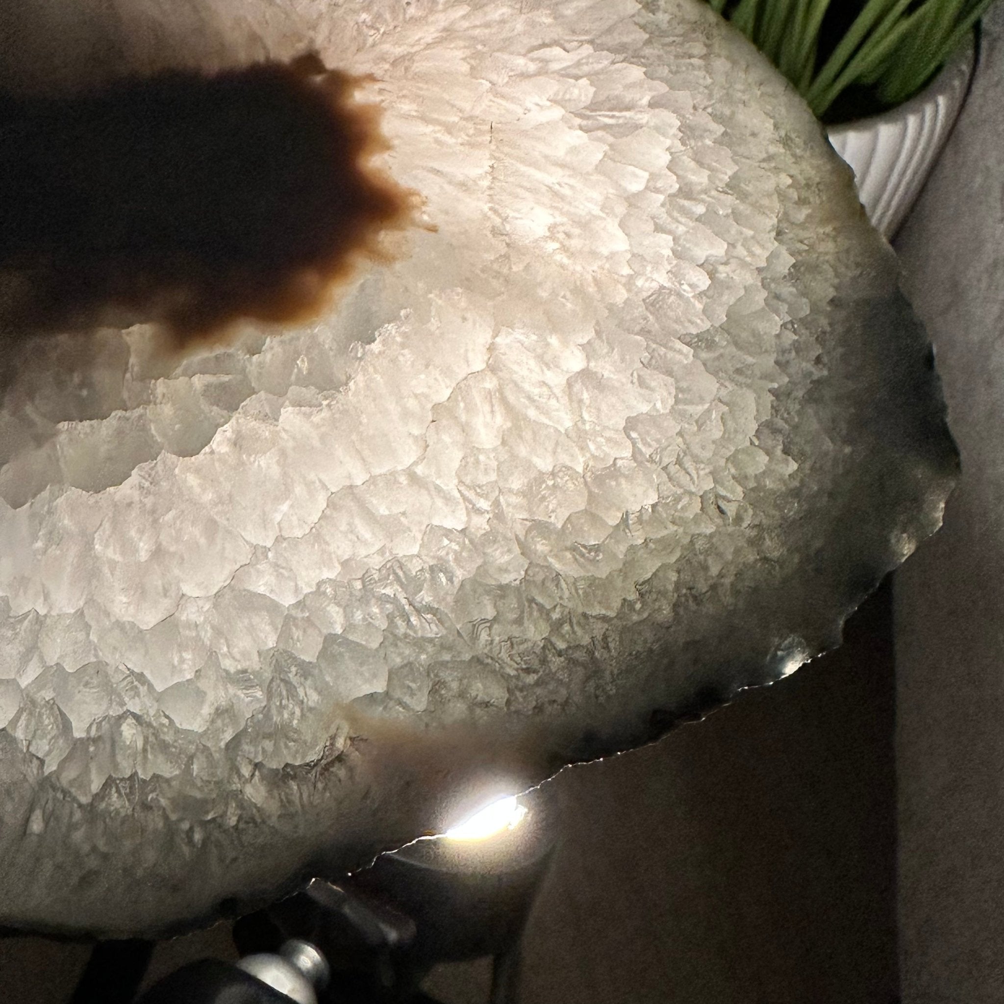Natural Brazilian Agate Side Table, single slice on a black metal base, 21.75" tall #1305-0149 by Brazil Gems - Brazil GemsBrazil GemsNatural Brazilian Agate Side Table, single slice on a black metal base, 21.75" tall #1305-0149 by Brazil GemsTables: Side1305-0149