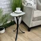 Natural Brazilian Agate Side Table, single slice on a black metal base, 21.75" tall #1305-0149 by Brazil Gems - Brazil GemsBrazil GemsNatural Brazilian Agate Side Table, single slice on a black metal base, 21.75" tall #1305-0149 by Brazil GemsTables: Side1305-0149