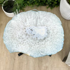 Natural Brazilian Agate Side Table, single slice on a black metal base, 21.75" tall #1305-0149 by Brazil Gems - Brazil GemsBrazil GemsNatural Brazilian Agate Side Table, single slice on a black metal base, 21.75" tall #1305-0149 by Brazil GemsTables: Side1305-0149