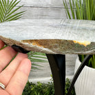 Natural Brazilian Agate Side Table, single slice on a black metal base, 21.75" tall #1305-0149 by Brazil Gems - Brazil GemsBrazil GemsNatural Brazilian Agate Side Table, single slice on a black metal base, 21.75" tall #1305-0149 by Brazil GemsTables: Side1305-0149