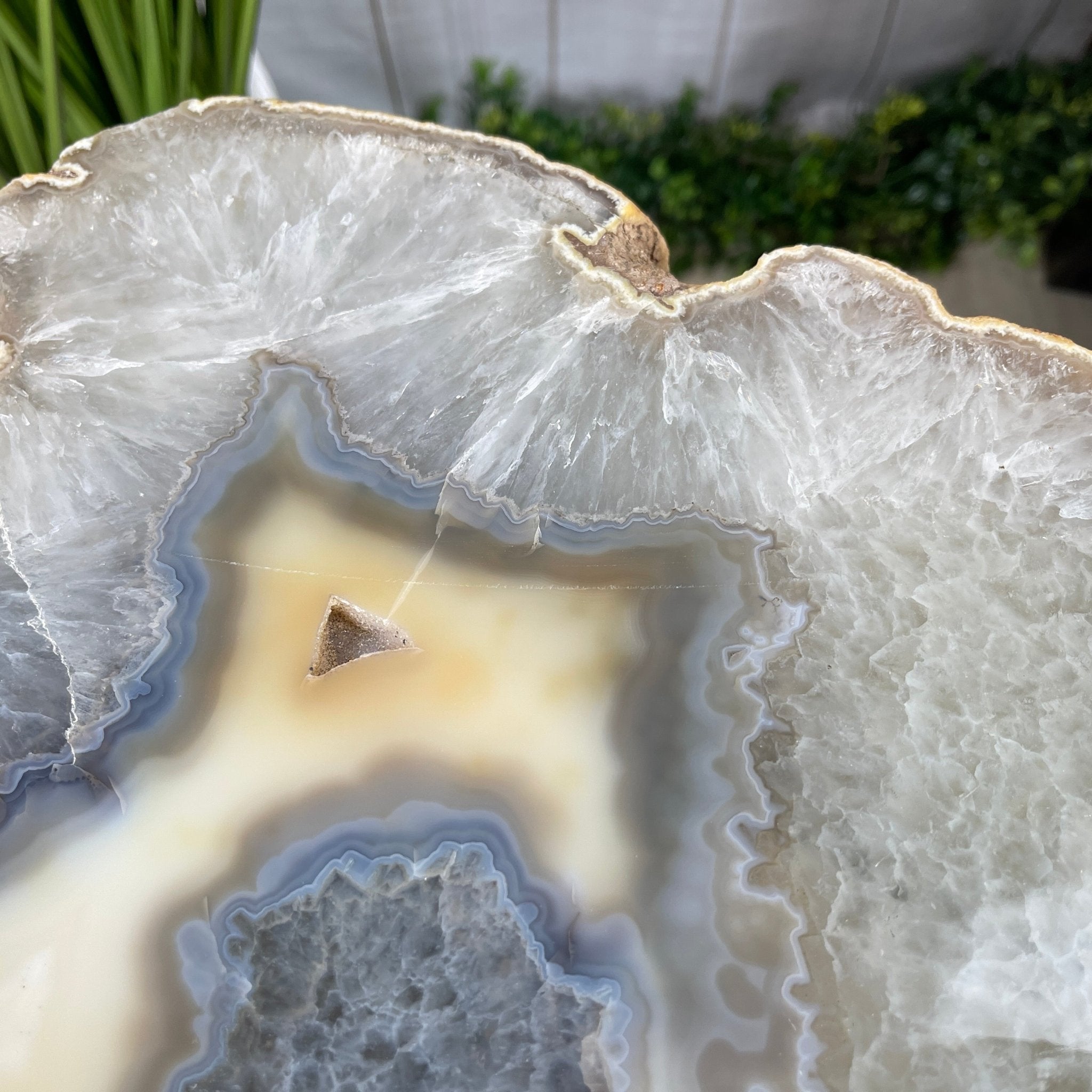 Natural Brazilian Agate Side Table, single slice on a black metal base, 22" tall #1305-0101 by Brazil Gems - Brazil GemsBrazil GemsNatural Brazilian Agate Side Table, single slice on a black metal base, 22" tall #1305-0101 by Brazil GemsTables: Side1305-0101