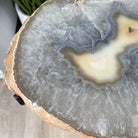 Natural Brazilian Agate Side Table, single slice on a black metal base, 22" tall #1305-0101 by Brazil Gems - Brazil GemsBrazil GemsNatural Brazilian Agate Side Table, single slice on a black metal base, 22" tall #1305-0101 by Brazil GemsTables: Side1305-0101