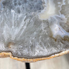 Natural Brazilian Agate Side Table, single slice on a black metal base, 22" tall #1305-0101 by Brazil Gems - Brazil GemsBrazil GemsNatural Brazilian Agate Side Table, single slice on a black metal base, 22" tall #1305-0101 by Brazil GemsTables: Side1305-0101