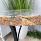Natural Brazilian Agate Side Table, single slice on a black metal base, 22" tall #1305-0101 by Brazil Gems - Brazil GemsBrazil GemsNatural Brazilian Agate Side Table, single slice on a black metal base, 22" tall #1305-0101 by Brazil GemsTables: Side1305-0101