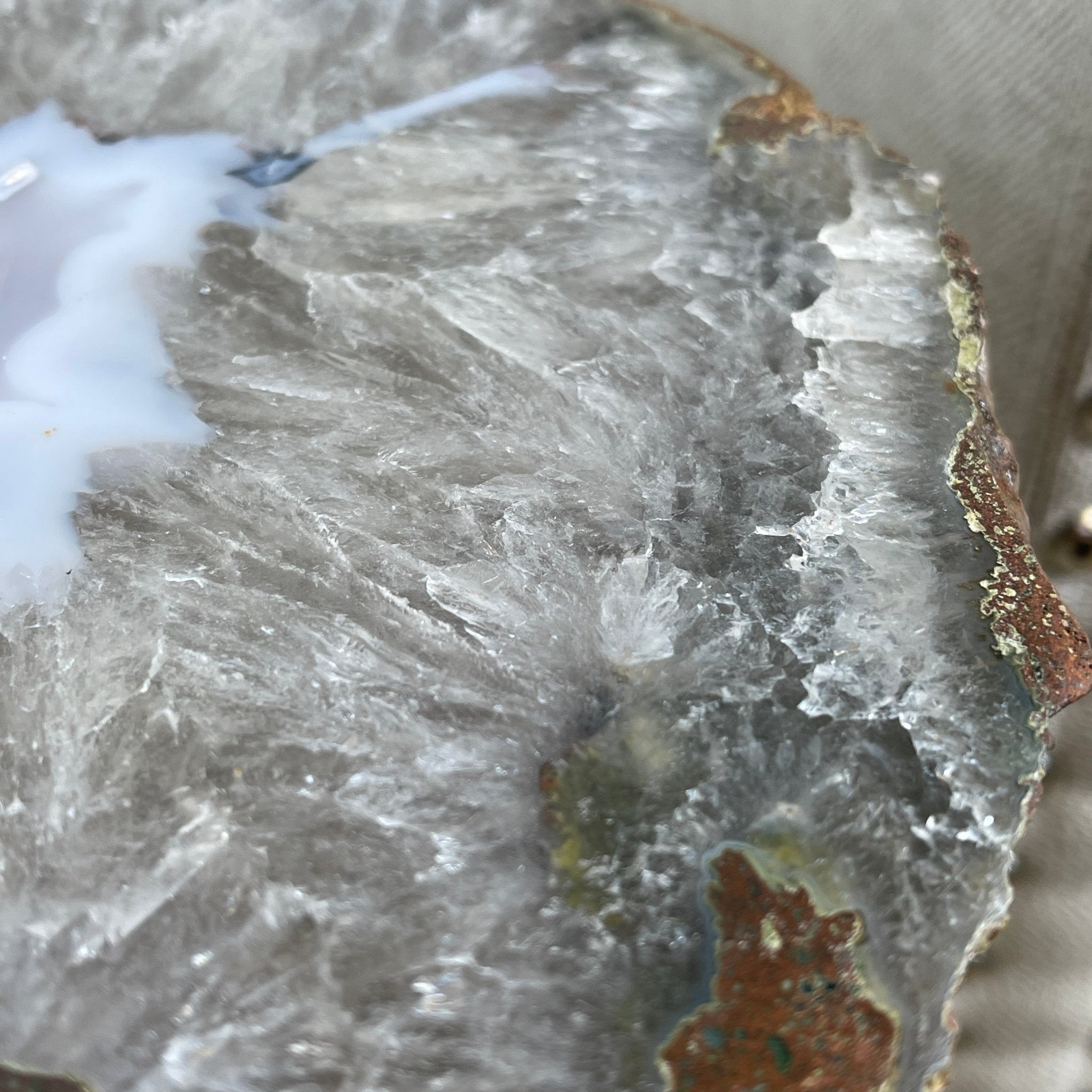 Natural Brazilian Agate Side Table, single slice on a black metal base, 22" tall #1305-0126 by Brazil Gems - Brazil GemsBrazil GemsNatural Brazilian Agate Side Table, single slice on a black metal base, 22" tall #1305-0126 by Brazil GemsTables: Side1305-0126