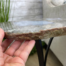 Natural Brazilian Agate Side Table, single slice on a black metal base, 22" tall #1305-0126 by Brazil Gems - Brazil GemsBrazil GemsNatural Brazilian Agate Side Table, single slice on a black metal base, 22" tall #1305-0126 by Brazil GemsTables: Side1305-0126