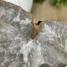 Natural Brazilian Agate Side Table, single slice on a black metal base, 22" tall #1305-0126 by Brazil Gems - Brazil GemsBrazil GemsNatural Brazilian Agate Side Table, single slice on a black metal base, 22" tall #1305-0126 by Brazil GemsTables: Side1305-0126