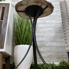 Natural Brazilian Agate Side Table, single slice on a black metal base, 22" tall #1305-0126 by Brazil Gems - Brazil GemsBrazil GemsNatural Brazilian Agate Side Table, single slice on a black metal base, 22" tall #1305-0126 by Brazil GemsTables: Side1305-0126