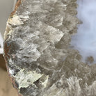 Natural Brazilian Agate Side Table, single slice on a black metal base, 22" tall #1305-0126 by Brazil Gems - Brazil GemsBrazil GemsNatural Brazilian Agate Side Table, single slice on a black metal base, 22" tall #1305-0126 by Brazil GemsTables: Side1305-0126