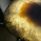 Natural Brazilian Agate Side Table, single slice on a black metal base, 22" tall #1305-0126 by Brazil Gems - Brazil GemsBrazil GemsNatural Brazilian Agate Side Table, single slice on a black metal base, 22" tall #1305-0126 by Brazil GemsTables: Side1305-0126