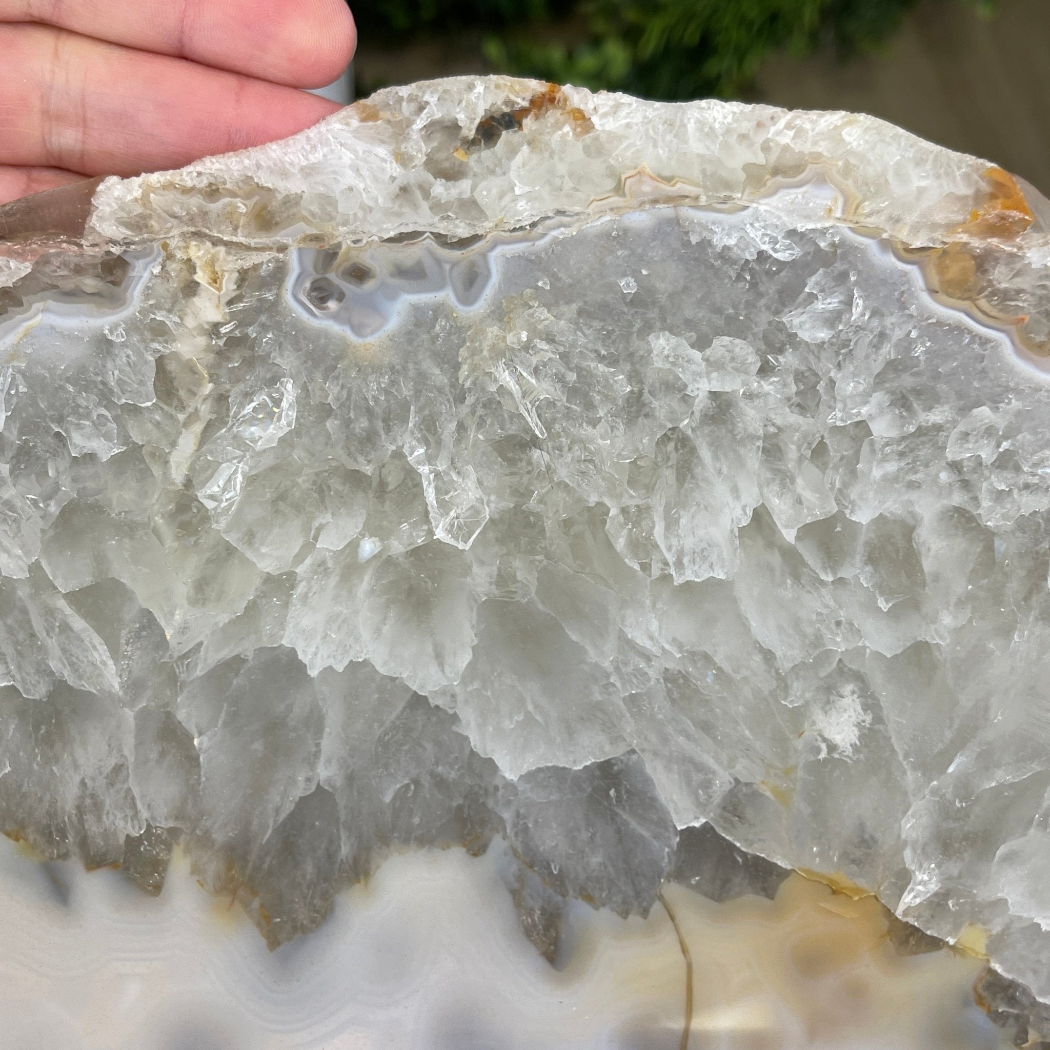 Natural Brazilian Agate Side Table, single slice on a black metal base, 22" tall #1305-0134 by Brazil Gems - Brazil GemsBrazil GemsNatural Brazilian Agate Side Table, single slice on a black metal base, 22" tall #1305-0134 by Brazil GemsTables: Side1305-0134