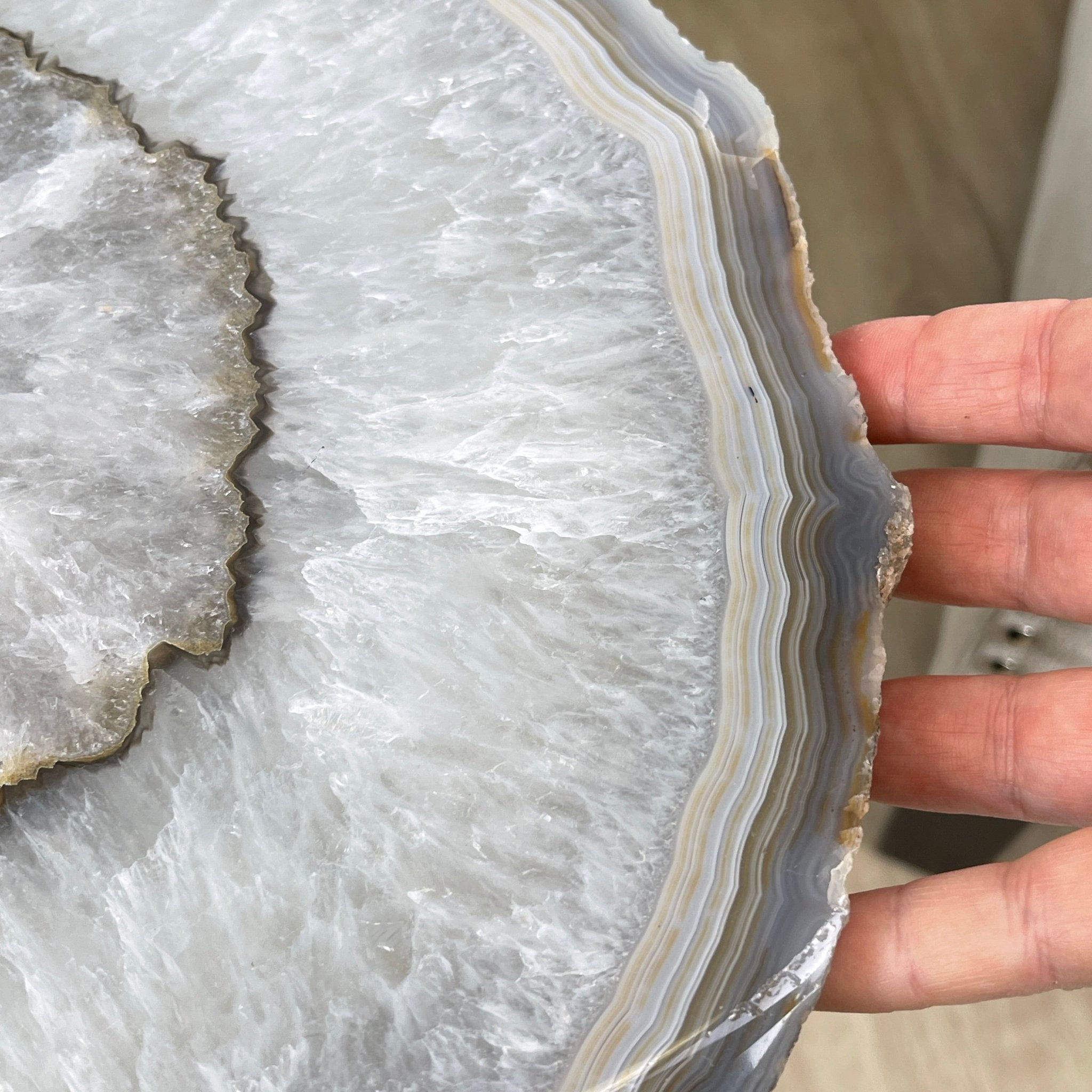 Natural Brazilian Agate Side Table, single slice on a black metal base, 22.25" tall #1305-0129 by Brazil Gems - Brazil GemsBrazil GemsNatural Brazilian Agate Side Table, single slice on a black metal base, 22.25" tall #1305-0129 by Brazil GemsTables: Side1305-0129