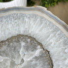Natural Brazilian Agate Side Table, single slice on a black metal base, 22.25" tall #1305-0129 by Brazil Gems - Brazil GemsBrazil GemsNatural Brazilian Agate Side Table, single slice on a black metal base, 22.25" tall #1305-0129 by Brazil GemsTables: Side1305-0129