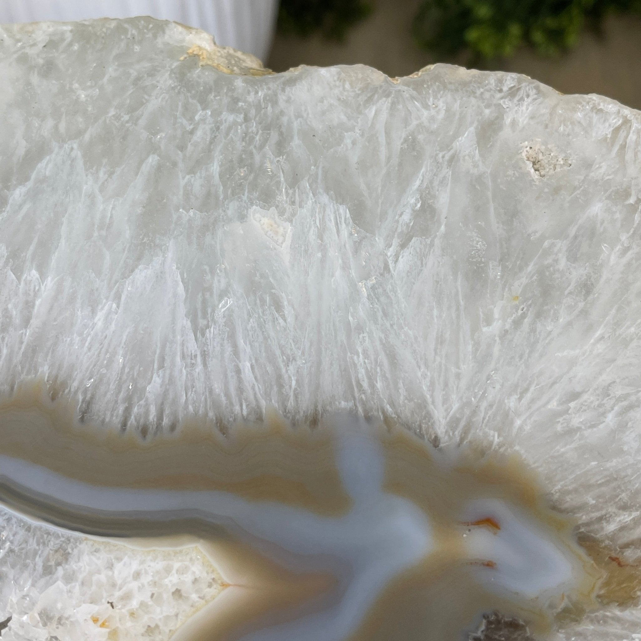 Natural Brazilian Agate Side Table, single slice on a black metal base, 22.25" tall #1305-0130 by Brazil Gems - Brazil GemsBrazil GemsNatural Brazilian Agate Side Table, single slice on a black metal base, 22.25" tall #1305-0130 by Brazil GemsTables: Side1305-0130