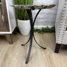 Natural Brazilian Agate Side Table, single slice on a black metal base, 22.25" tall #1305-0147 by Brazil Gems - Brazil GemsBrazil GemsNatural Brazilian Agate Side Table, single slice on a black metal base, 22.25" tall #1305-0147 by Brazil GemsTables: Side1305-0147