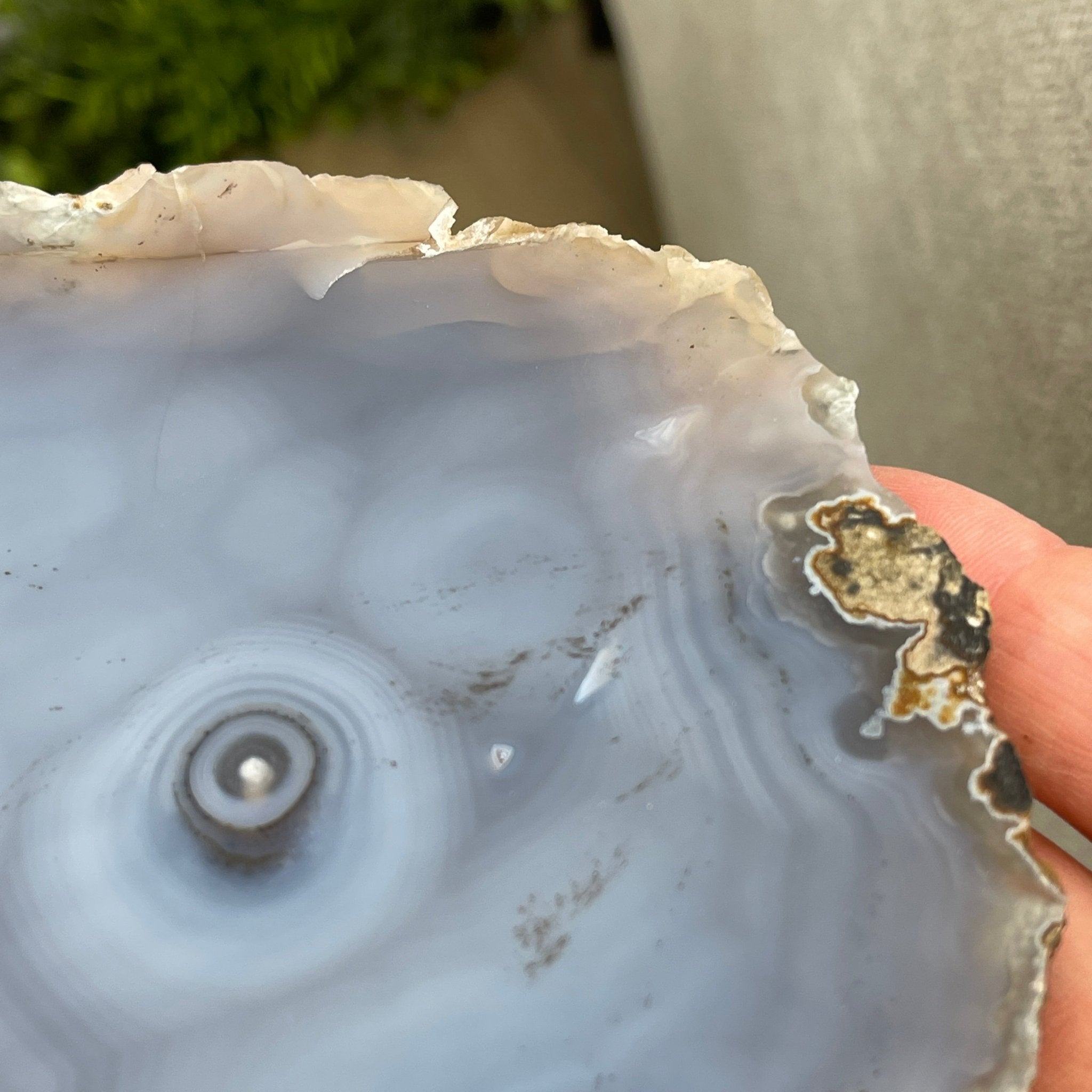 Natural Brazilian Agate Side Table, single slice on a black metal base, 22.25" tall #1305-0147 by Brazil Gems - Brazil GemsBrazil GemsNatural Brazilian Agate Side Table, single slice on a black metal base, 22.25" tall #1305-0147 by Brazil GemsTables: Side1305-0147