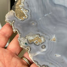 Natural Brazilian Agate Side Table, single slice on a black metal base, 22.25" tall #1305-0147 by Brazil Gems - Brazil GemsBrazil GemsNatural Brazilian Agate Side Table, single slice on a black metal base, 22.25" tall #1305-0147 by Brazil GemsTables: Side1305-0147