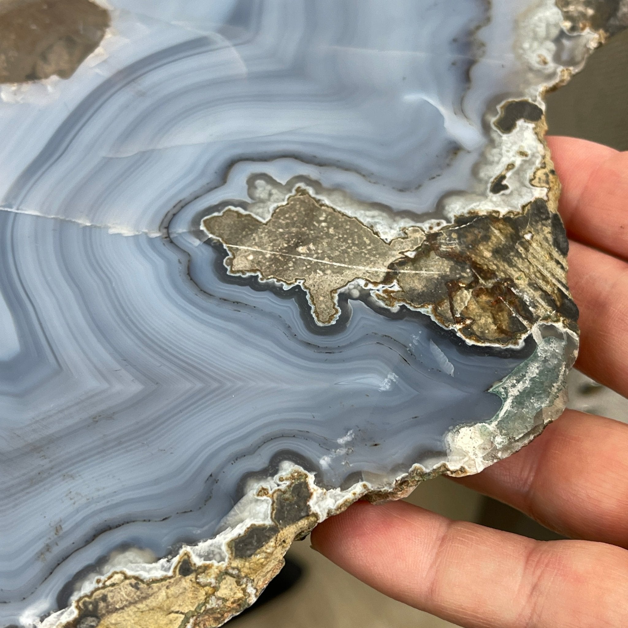 Natural Brazilian Agate Side Table, single slice on a black metal base, 22.25" tall #1305-0147 by Brazil Gems - Brazil GemsBrazil GemsNatural Brazilian Agate Side Table, single slice on a black metal base, 22.25" tall #1305-0147 by Brazil GemsTables: Side1305-0147