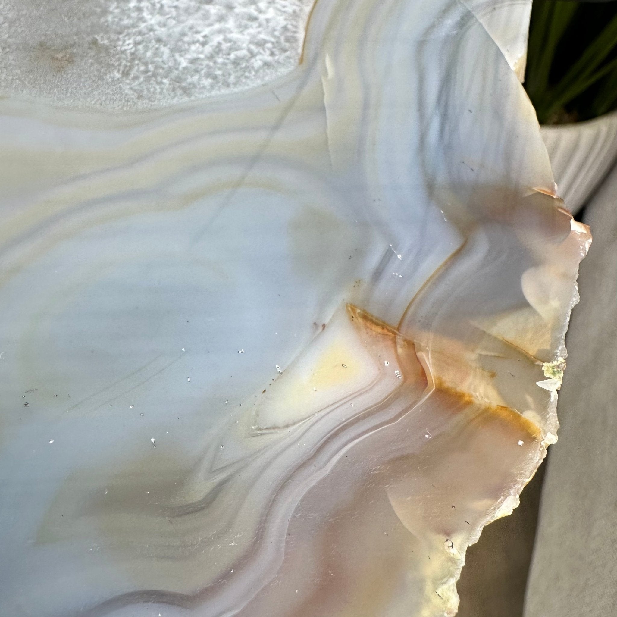 Natural Brazilian Agate Side Table, single slice on a black metal base, 24.25" tall #1307-0022 by Brazil Gems - Brazil GemsBrazil GemsNatural Brazilian Agate Side Table, single slice on a black metal base, 24.25" tall #1307-0022 by Brazil GemsTables: Side1307-0022