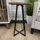 Natural Brazilian Agate Side Table, single slice on a black metal base, 24.5" tall #1306-0033 by Brazil Gems - Brazil GemsBrazil GemsNatural Brazilian Agate Side Table, single slice on a black metal base, 24.5" tall #1306-0033 by Brazil GemsTables: Side1306-0033
