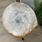 Natural Brazilian Agate Side Table, single slice on a black metal base, 24.75" tall #1307-0018 by Brazil Gems - Brazil GemsBrazil GemsNatural Brazilian Agate Side Table, single slice on a black metal base, 24.75" tall #1307-0018 by Brazil GemsTables: Side1307-0018