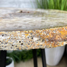 Natural Brazilian Agate Side Table, single slice on a black metal base, 24.75" tall #1307-0020 by Brazil Gems - Brazil GemsBrazil GemsNatural Brazilian Agate Side Table, single slice on a black metal base, 24.75" tall #1307-0020 by Brazil GemsTables: Side1307-0020