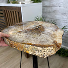 Natural Brazilian Agate Side Table, single slice on a black metal base, 24.75" tall #1307-0020 by Brazil Gems - Brazil GemsBrazil GemsNatural Brazilian Agate Side Table, single slice on a black metal base, 24.75" tall #1307-0020 by Brazil GemsTables: Side1307-0020