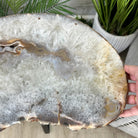 Natural Brazilian Agate Side Table, single slice on a black metal base, 24.75" tall #1307-0023 by Brazil Gems - Brazil GemsBrazil GemsNatural Brazilian Agate Side Table, single slice on a black metal base, 24.75" tall #1307-0023 by Brazil GemsTables: Side1307-0023