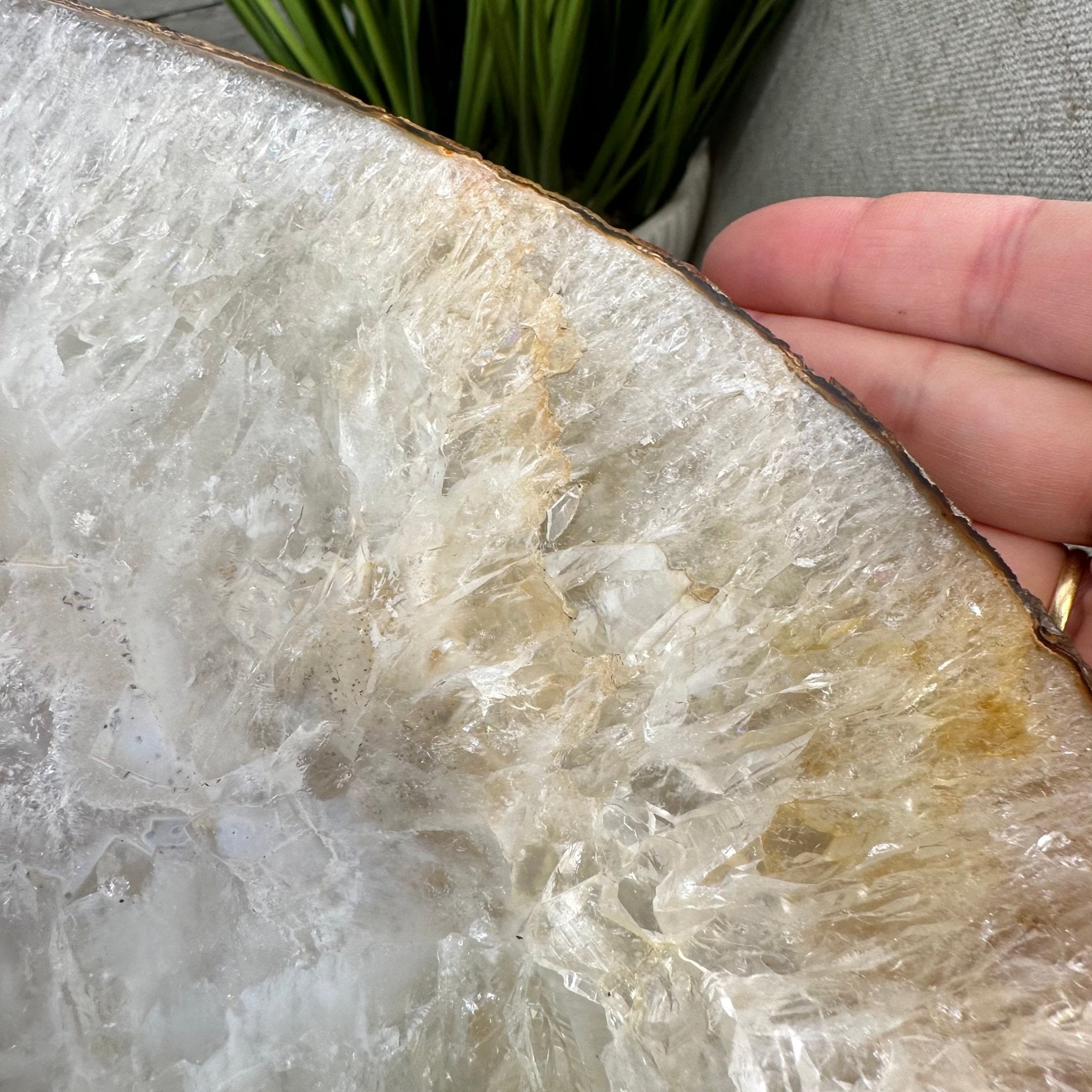 Natural Brazilian Agate Side Table, single slice on a black metal base, 24.75" tall #1307-0023 by Brazil Gems - Brazil GemsBrazil GemsNatural Brazilian Agate Side Table, single slice on a black metal base, 24.75" tall #1307-0023 by Brazil GemsTables: Side1307-0023