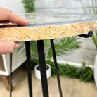 Natural Brazilian Agate Side Table, single slice on a black metal base, 24.75" tall #1307-0026 by Brazil Gems - Brazil GemsBrazil GemsNatural Brazilian Agate Side Table, single slice on a black metal base, 24.75" tall #1307-0026 by Brazil GemsTables: Side1307-0026