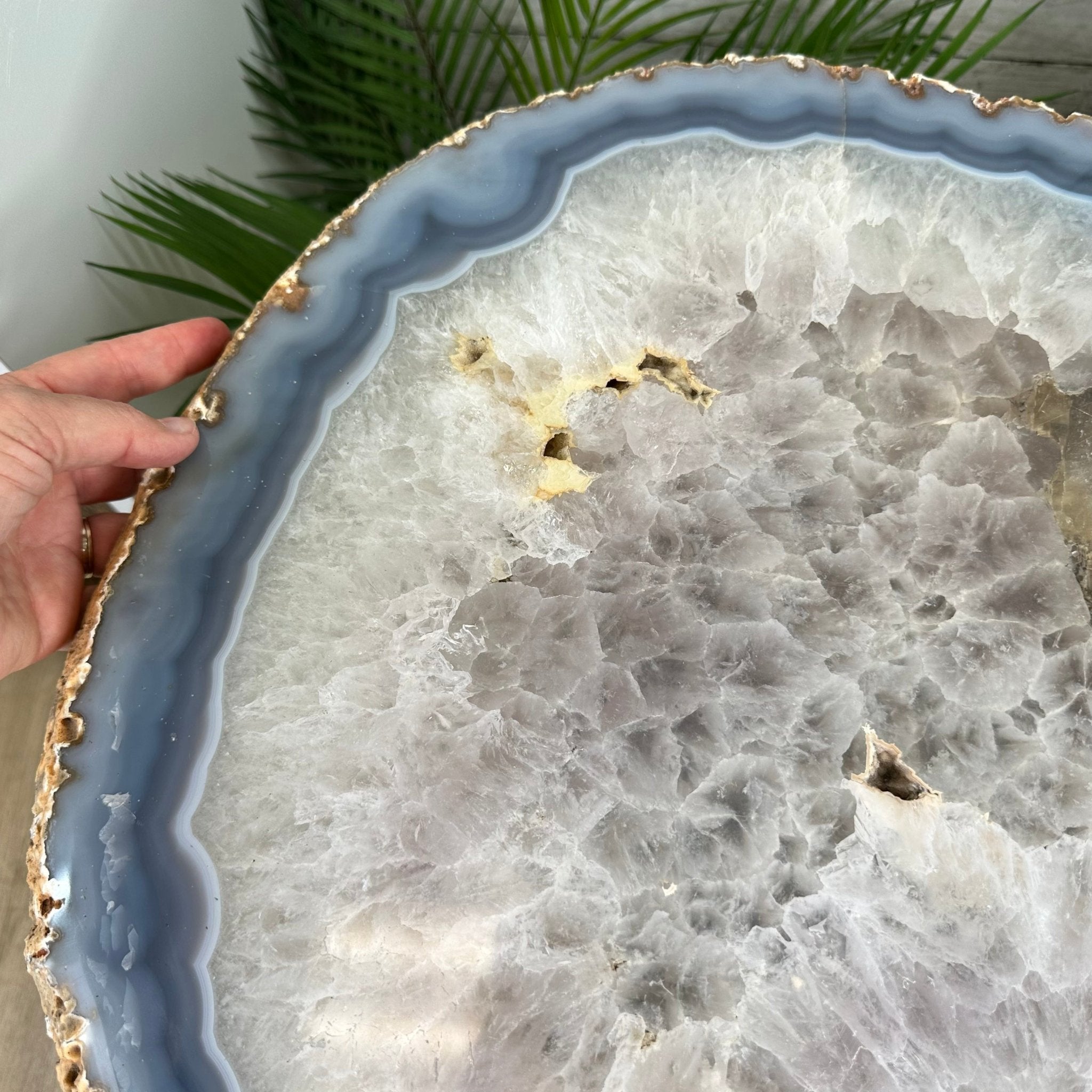 Natural Brazilian Agate Side Table, single slice on a black metal base, 24.75" tall #1307-0026 by Brazil Gems - Brazil GemsBrazil GemsNatural Brazilian Agate Side Table, single slice on a black metal base, 24.75" tall #1307-0026 by Brazil GemsTables: Side1307-0026