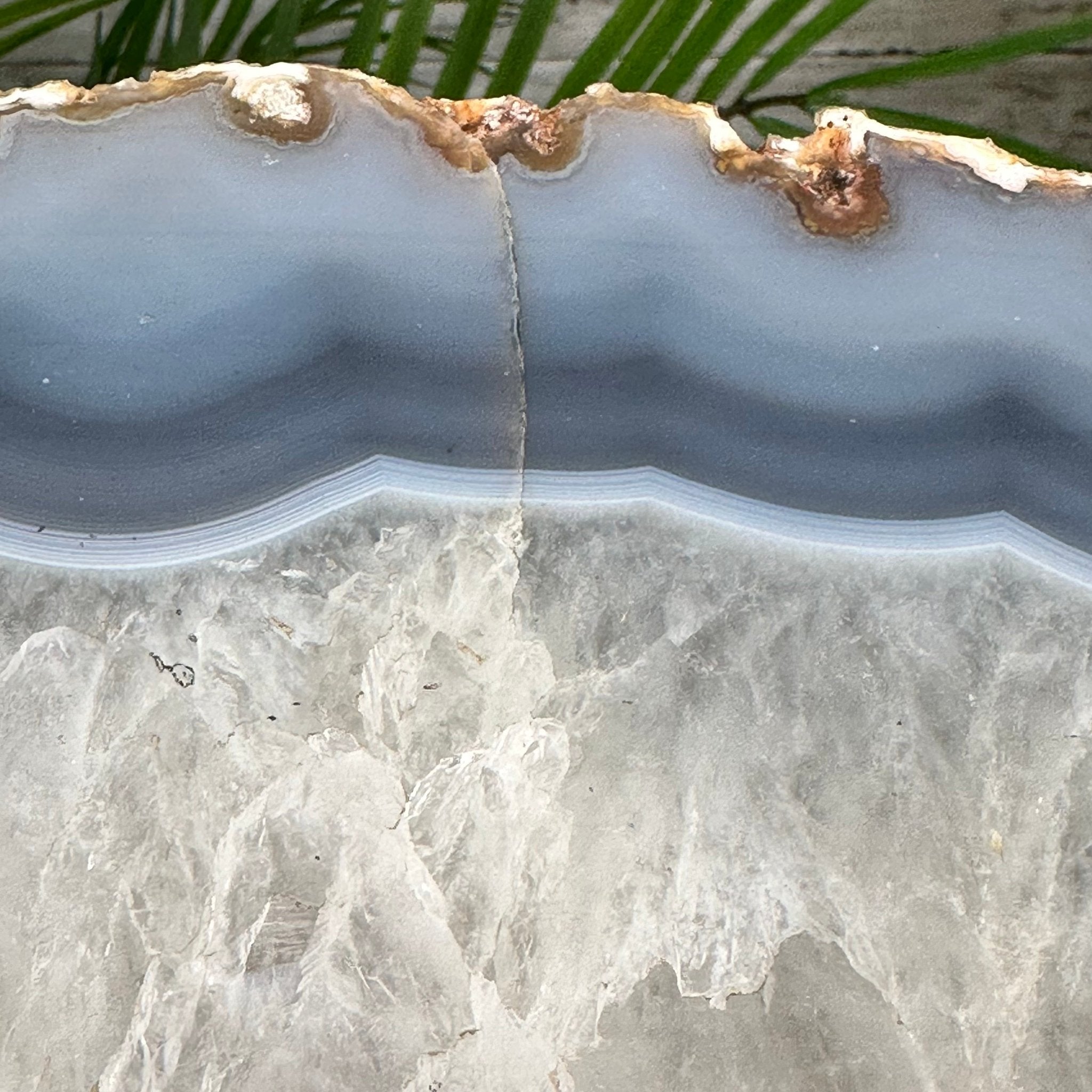 Natural Brazilian Agate Side Table, single slice on a black metal base, 24.75" tall #1307-0026 by Brazil Gems - Brazil GemsBrazil GemsNatural Brazilian Agate Side Table, single slice on a black metal base, 24.75" tall #1307-0026 by Brazil GemsTables: Side1307-0026