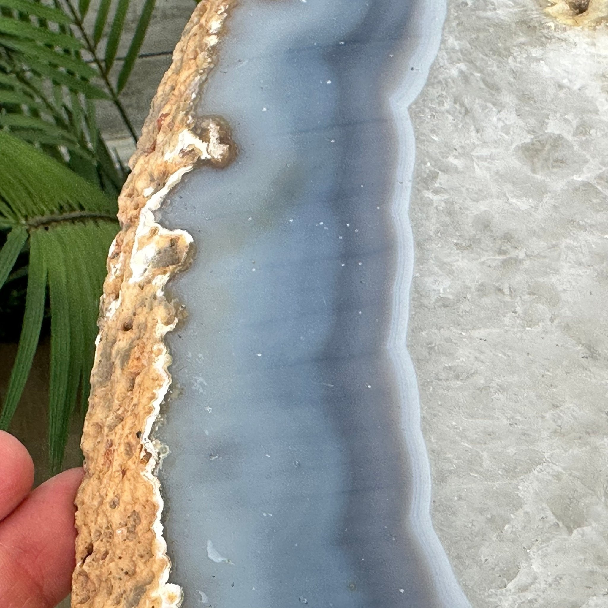 Natural Brazilian Agate Side Table, single slice on a black metal base, 24.75" tall #1307-0026 by Brazil Gems - Brazil GemsBrazil GemsNatural Brazilian Agate Side Table, single slice on a black metal base, 24.75" tall #1307-0026 by Brazil GemsTables: Side1307-0026