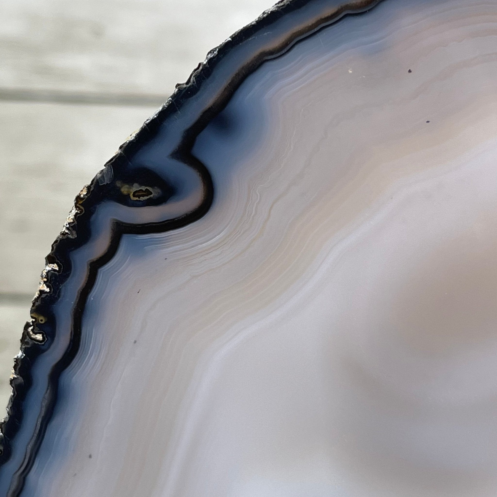 Natural Brazilian Agate Slice on metal base, 10.2" tall Model #5057-0117 by Brazil Gems - Brazil GemsBrazil GemsNatural Brazilian Agate Slice on metal base, 10.2" tall Model #5057-0117 by Brazil GemsSlices on Fixed Bases5057-0117