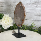 Natural Brazilian Agate Slice on metal base, 11" tall Model #5057-0136 by Brazil Gems - Brazil GemsBrazil GemsNatural Brazilian Agate Slice on metal base, 11" tall Model #5057-0136 by Brazil GemsSlices on Fixed Bases5057-0136