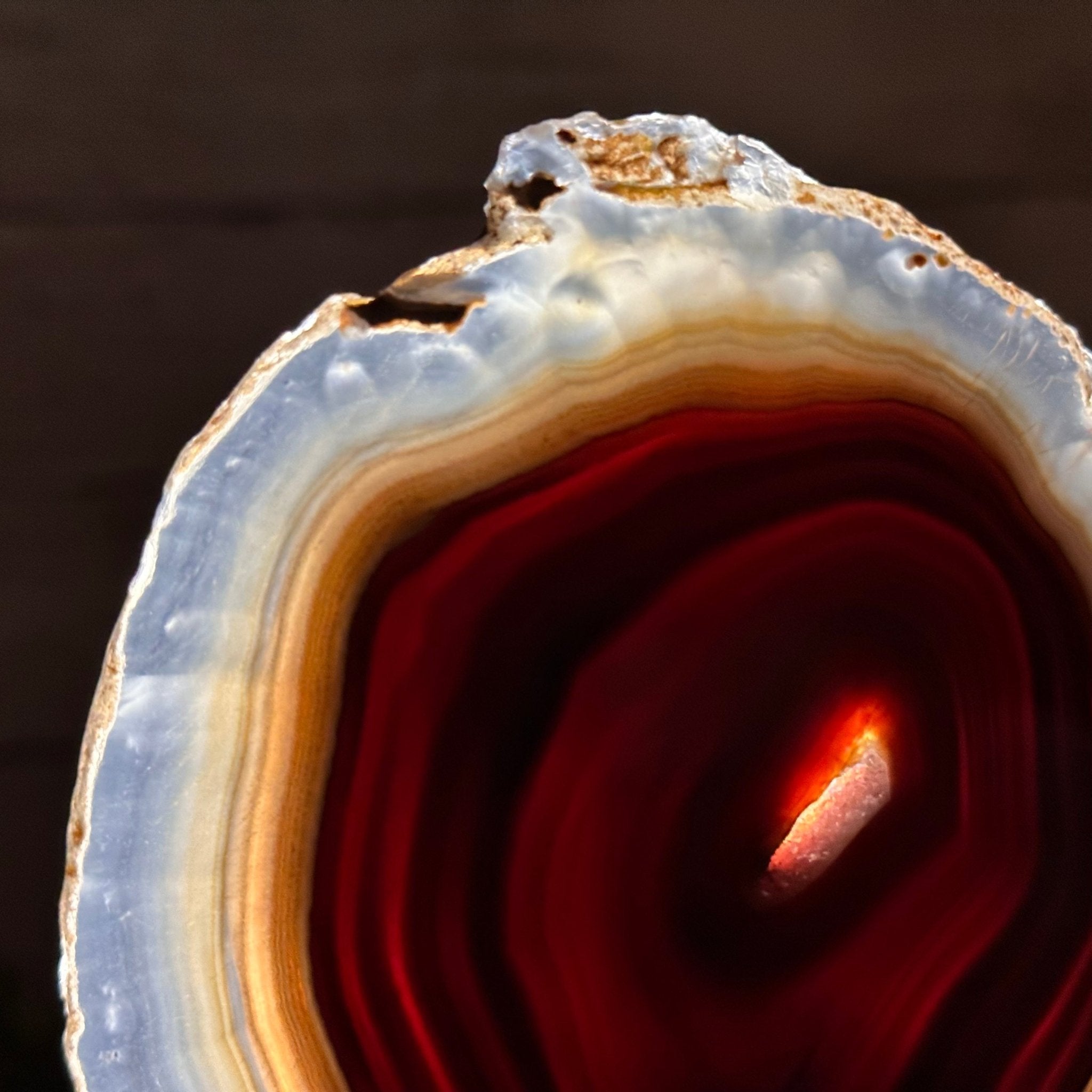 Natural Brazilian Agate Slice on metal base, 7.8" tall Model #5067NA-057 by Brazil Gems - Brazil GemsBrazil GemsNatural Brazilian Agate Slice on metal base, 7.8" tall Model #5067NA-057 by Brazil GemsSlices on Fixed Bases5067NA-057