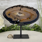 Natural Brazilian Agate Slice on metal base, 8.25" tall Model #5057-0126 by Brazil Gems - Brazil GemsBrazil GemsNatural Brazilian Agate Slice on metal base, 8.25" tall Model #5057-0126 by Brazil GemsSlices on Fixed Bases5057-0126