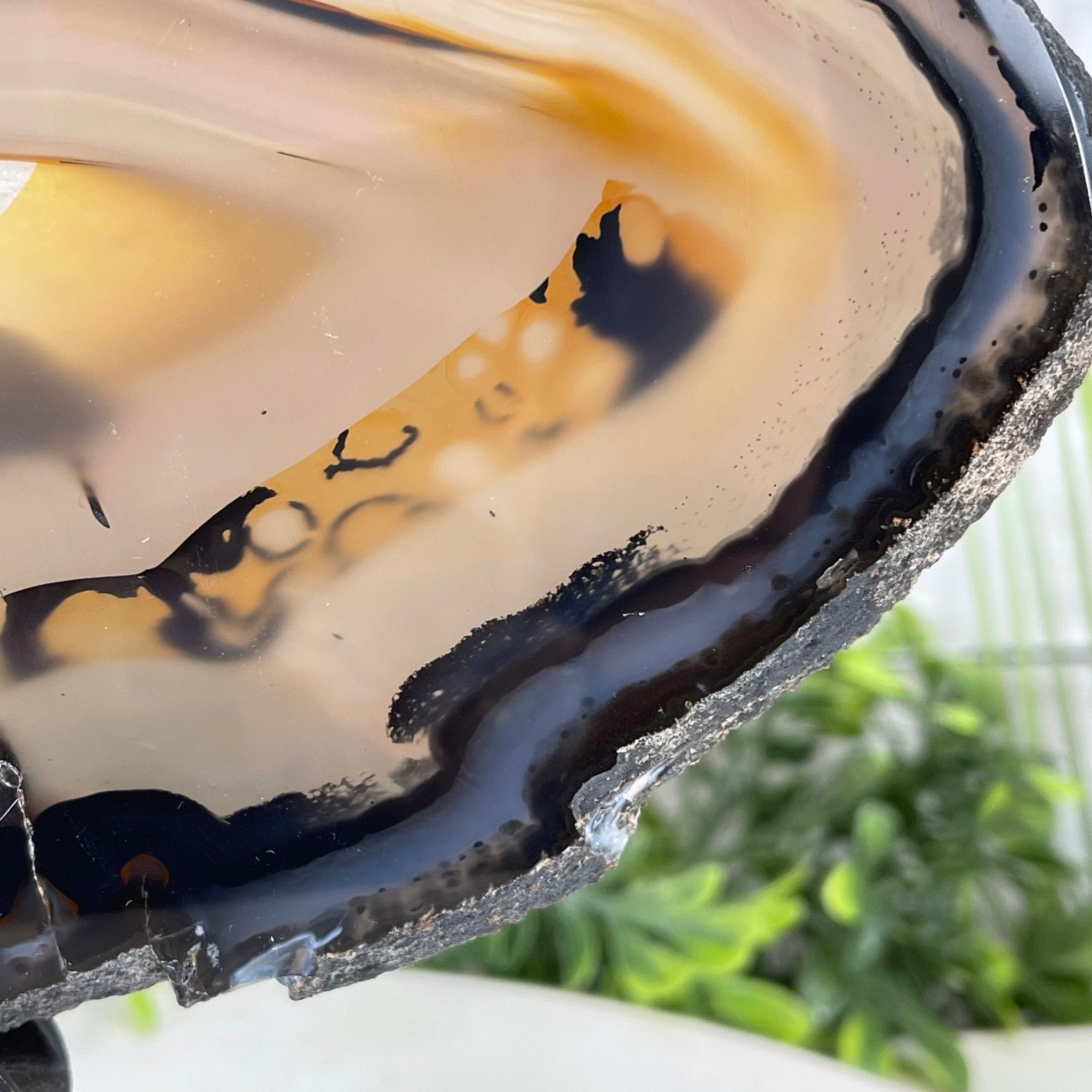 Natural Brazilian Agate Slice on metal base, 8.25" tall Model #5057-0126 by Brazil Gems - Brazil GemsBrazil GemsNatural Brazilian Agate Slice on metal base, 8.25" tall Model #5057-0126 by Brazil GemsSlices on Fixed Bases5057-0126
