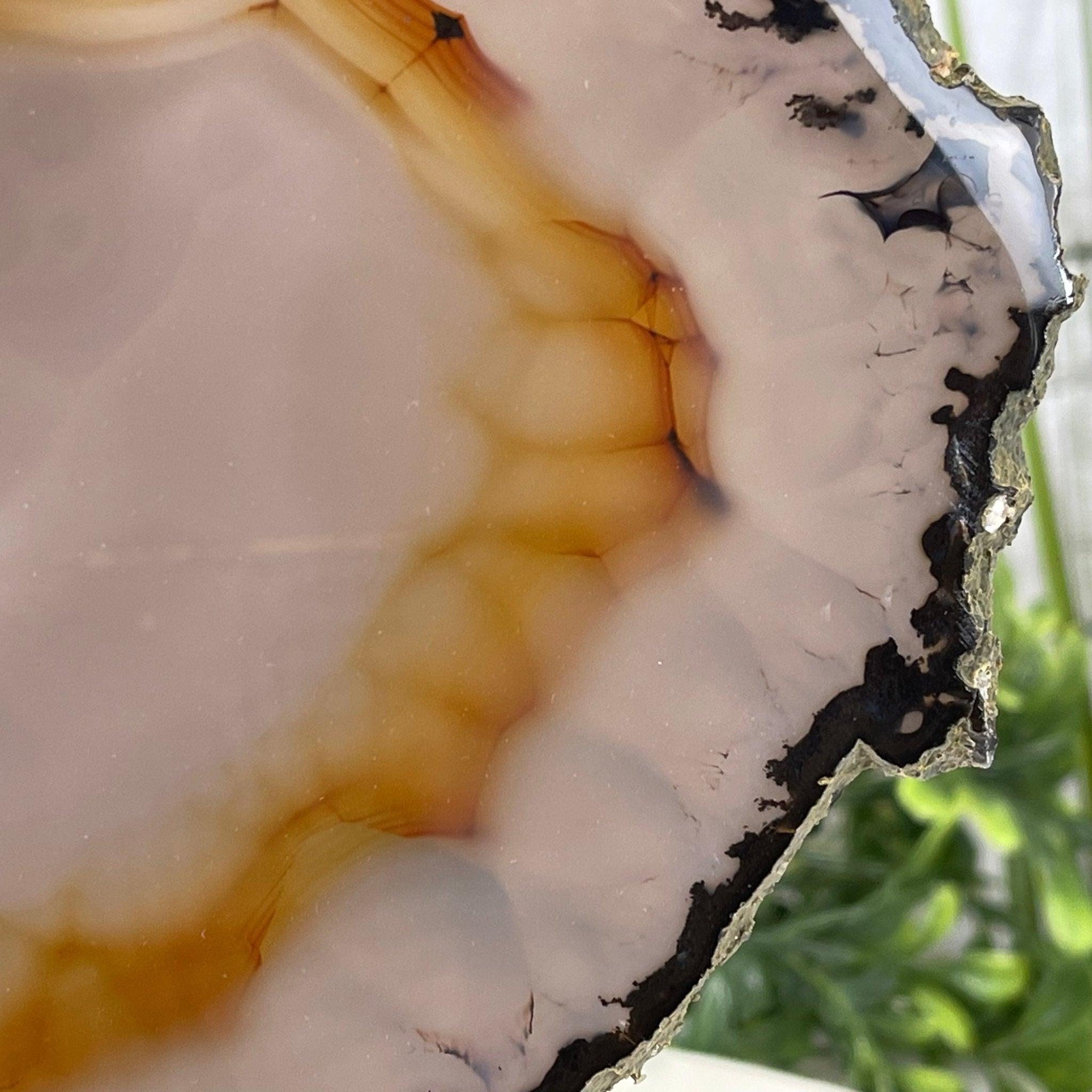 Natural Brazilian Agate Slice on metal base, 9.5" tall Model #5057-0103 by Brazil Gems - Brazil GemsBrazil GemsNatural Brazilian Agate Slice on metal base, 9.5" tall Model #5057-0103 by Brazil GemsSlices on Fixed Bases5057-0103