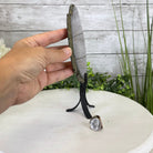 Natural Brazilian Agate Slice on metal base, 9.5" tall Model #5057-0103 by Brazil Gems - Brazil GemsBrazil GemsNatural Brazilian Agate Slice on metal base, 9.5" tall Model #5057-0103 by Brazil GemsSlices on Fixed Bases5057-0103