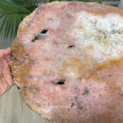 Natural Brazilian Pink Amethyst Side Table on a black metal base, 21.5" tall #1382-0002 by Brazil Gems - Brazil GemsBrazil GemsNatural Brazilian Pink Amethyst Side Table on a black metal base, 21.5" tall #1382-0002 by Brazil GemsTables: Side1382-0002