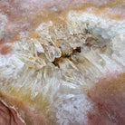 Natural Brazilian Pink Amethyst Side Table on a black metal base, 22" tall #1382-0009 - Brazil GemsBrazil GemsNatural Brazilian Pink Amethyst Side Table on a black metal base, 22" tall #1382-0009Tables: Side1382-0009