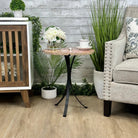 Natural Brazilian Pink Amethyst Side Table on a black metal base, 22" tall #1382-0009 - Brazil GemsBrazil GemsNatural Brazilian Pink Amethyst Side Table on a black metal base, 22" tall #1382-0009Tables: Side1382-0009