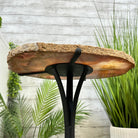 Natural Brazilian Pink Amethyst Side Table on a black metal base, 22" tall #1382-0010 - Brazil GemsBrazil GemsNatural Brazilian Pink Amethyst Side Table on a black metal base, 22" tall #1382-0010Tables: Side1382-0010