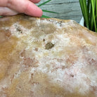 Natural Brazilian Pink Amethyst Side Table on a black metal base, 22" tall #1382-0010 - Brazil GemsBrazil GemsNatural Brazilian Pink Amethyst Side Table on a black metal base, 22" tall #1382-0010Tables: Side1382-0010