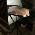 Natural Brown Jasper Side Table on a Black Metal Base, 24.6" Tall #1342BR-002 - Brazil GemsBrazil GemsNatural Brown Jasper Side Table on a Black Metal Base, 24.6" Tall #1342BR-002Tables: Side1342BR-002