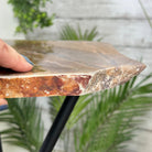 Natural Brown Jasper Side Table on a Black Metal Base, 24.6" Tall #1342BR-002 - Brazil GemsBrazil GemsNatural Brown Jasper Side Table on a Black Metal Base, 24.6" Tall #1342BR-002Tables: Side1342BR-002