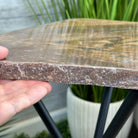 Natural Brown Jasper Side Table on a Black Metal Base, 24.6" Tall #1342BR-002 - Brazil GemsBrazil GemsNatural Brown Jasper Side Table on a Black Metal Base, 24.6" Tall #1342BR-002Tables: Side1342BR-002